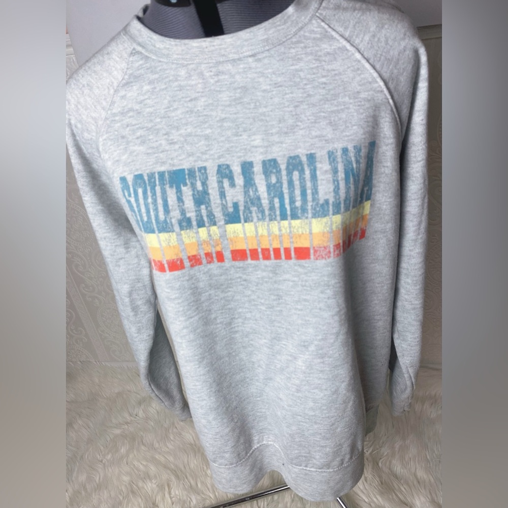 South Carolina Sweatshirt  Crewneck Sweatshirt Gray Size L